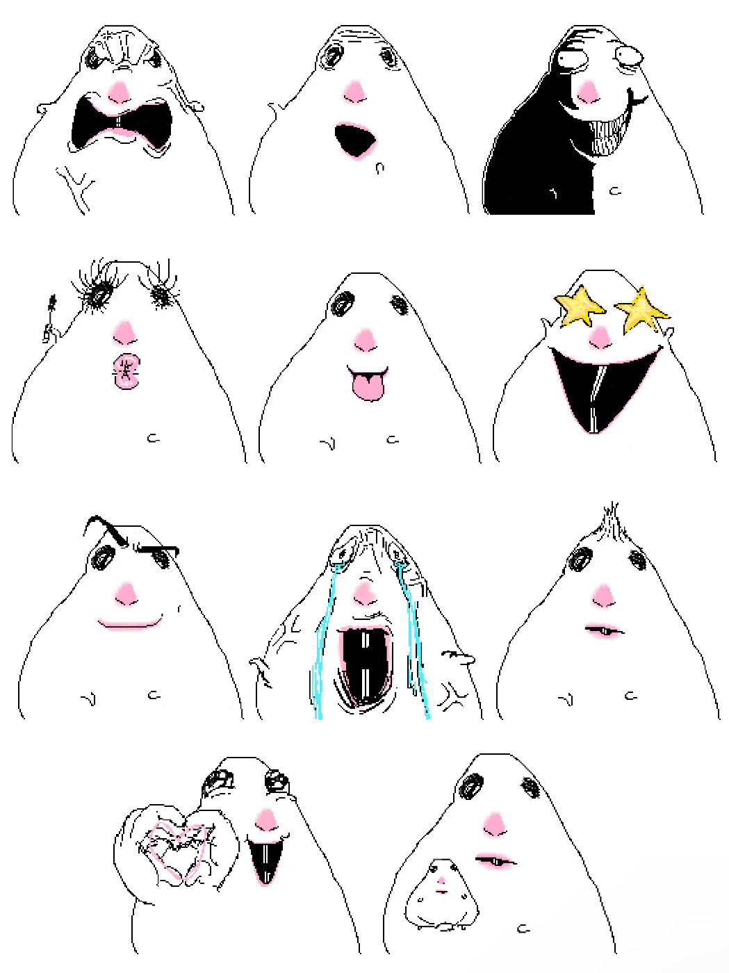 The Freaks 11 hamsters sticker sheet