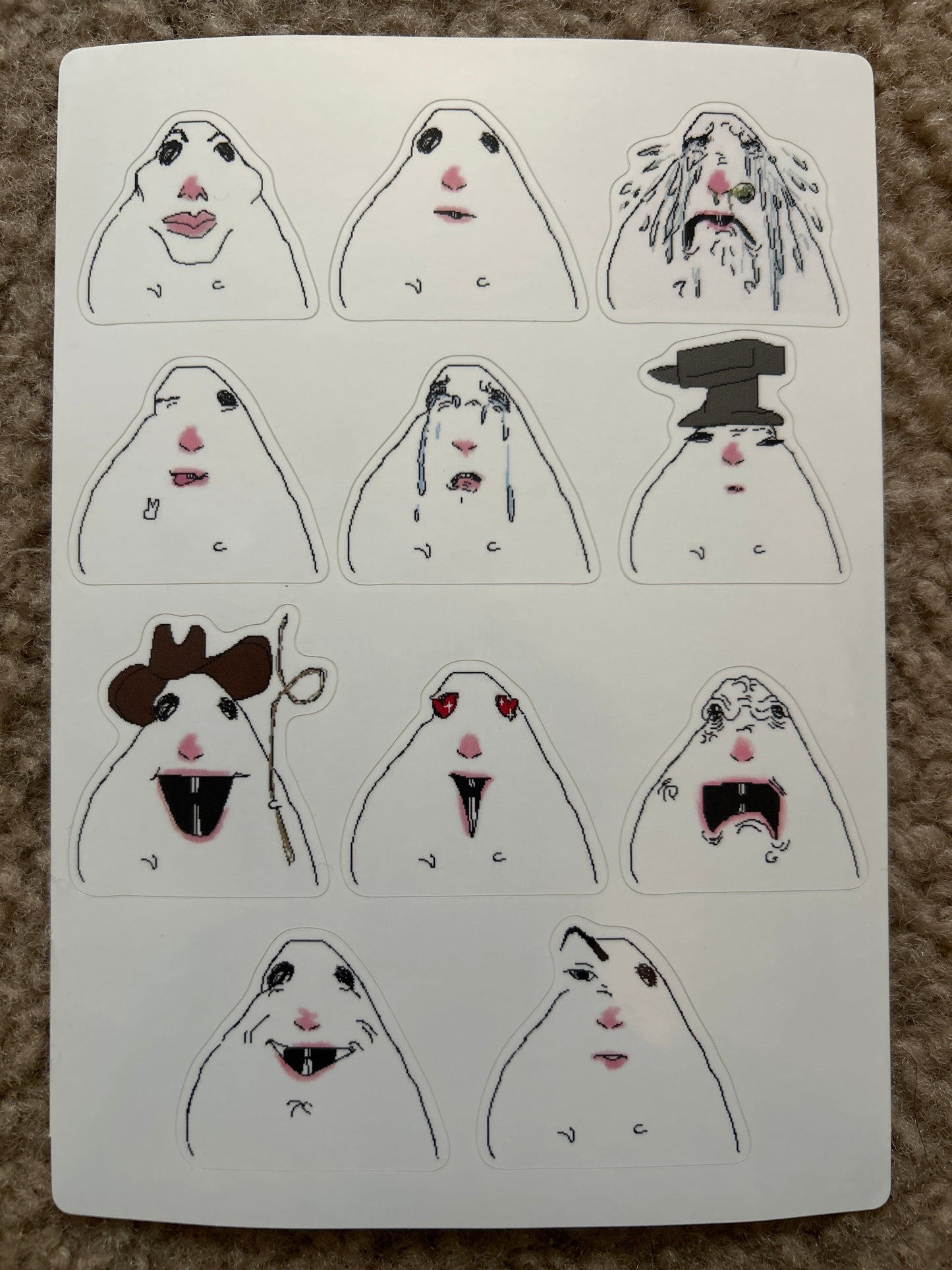 THE ORIGINALS 11 hamsters sticker sheet