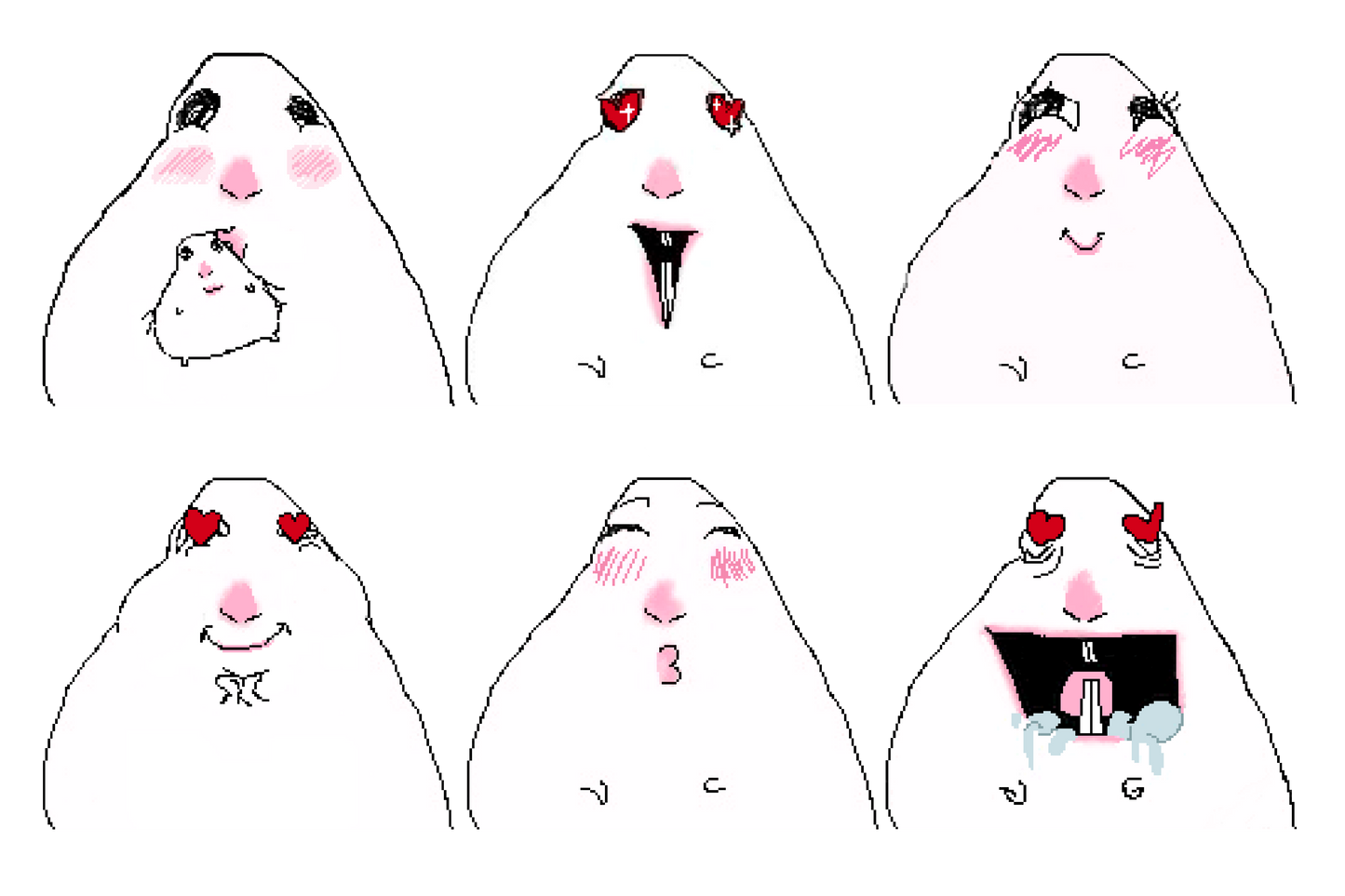 (PREORDER) 6 hamsters Valentine’s Day sticker sheet