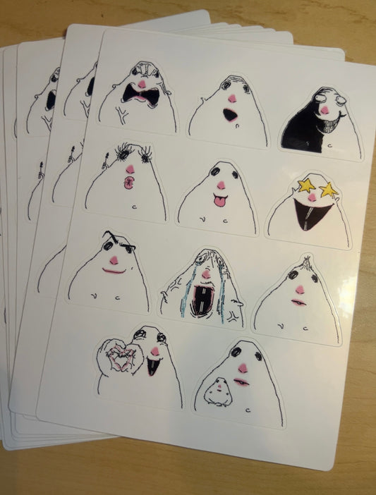 The Freaks 11 hamsters sticker sheet
