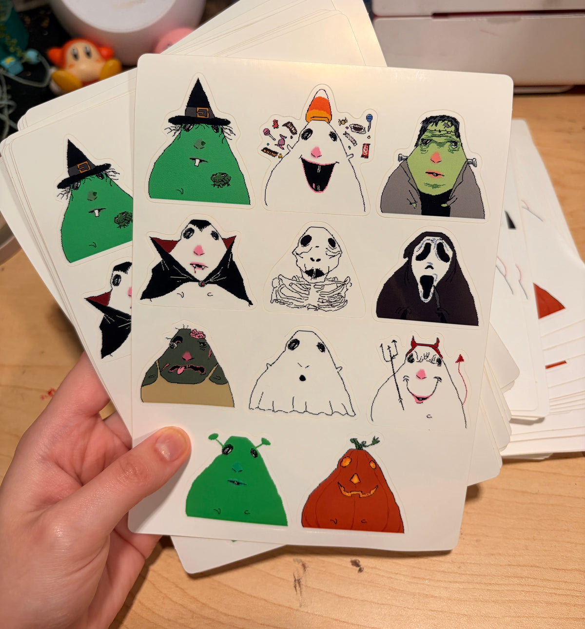 Halloween hamsters sticker sheet