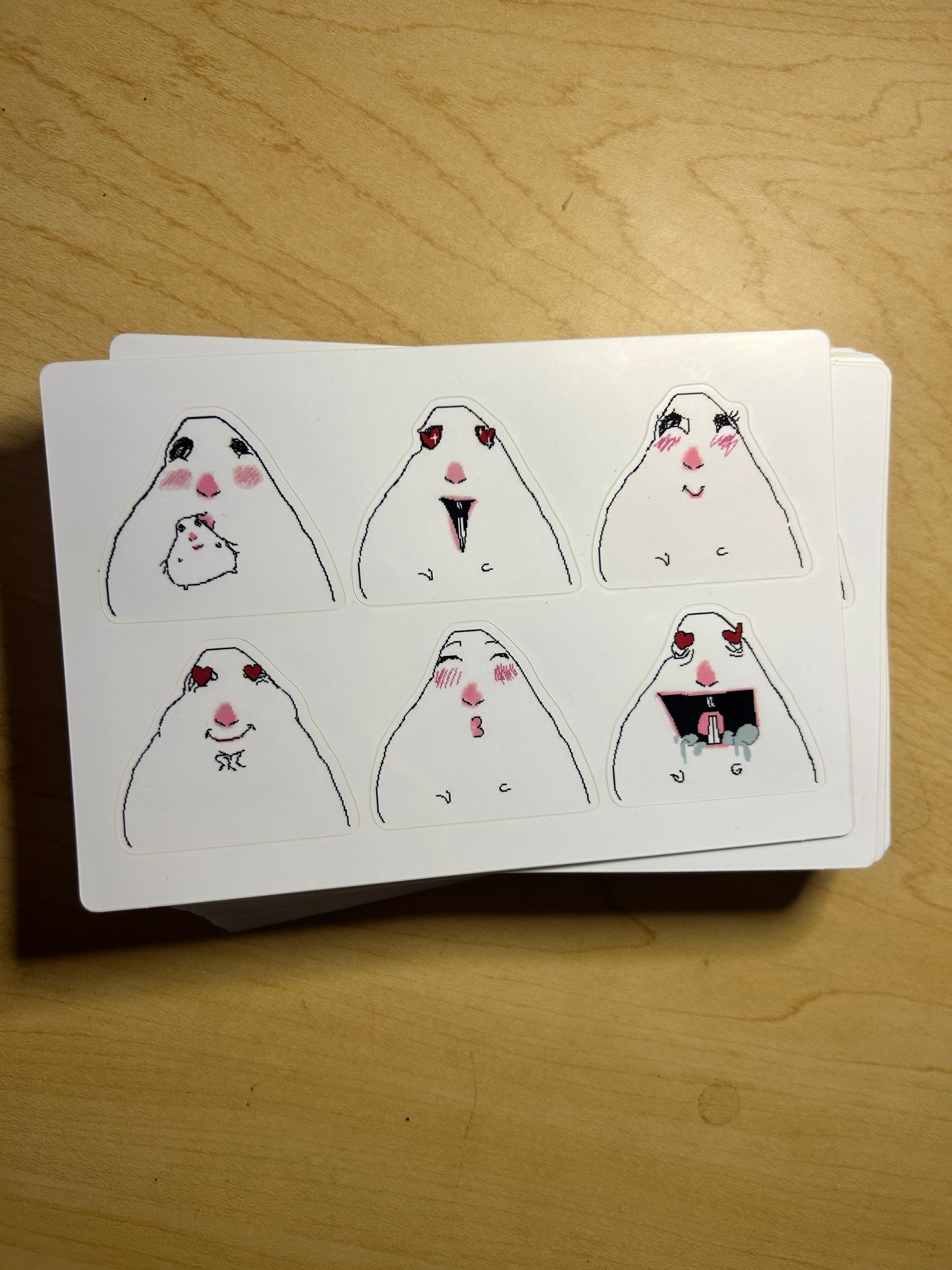 (PREORDER) 6 hamsters Valentine’s Day sticker sheet